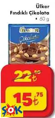 ÜLKER FINDIKLI ÇİKOLATA 60 G